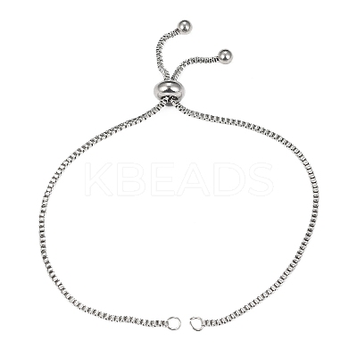 Adjustable 304 Stainless Steel Slider Bracelets Making STAS-CJ0002-40P-1