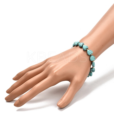 Heart Beads Stretch Bracelet for Girl Women BJEW-JB06938-02-1