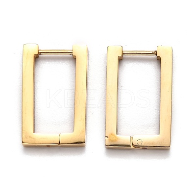 304 Stainless Steel Rectangle Huggie Hoop Earrings STAS-H156-10A-G-1