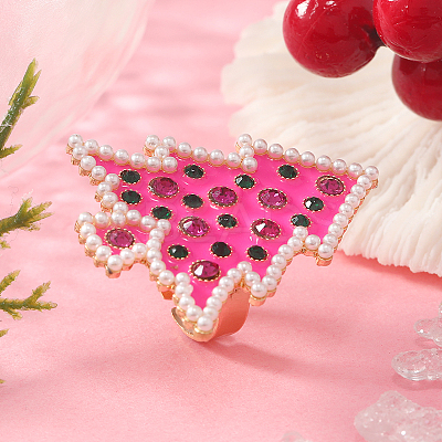 Unique Christmas Tree Alloy Rhinestone Cuff Rings HF0793-2-1