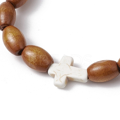 12Pcs Dyed Synthetic & Natural Gemstone and Natural Wood Beads Stretch Bracelet Set for Women Men BJEW-JB11564-1