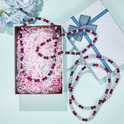 Polymer Clay Rhinestone Round Beaded Necklaces NJEW-SW00049-05-1