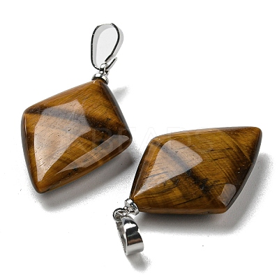 Natural Tiger Eye Pendants G-C066-03G-1