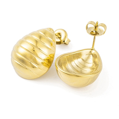 Ion Plating(IP) 304 Stainless Steel Stud Earrings for Women EJEW-A049-08G-1