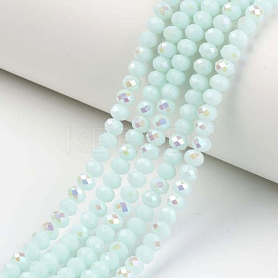 Electroplate Opaque Solid Color Glass Beads Strands LS-EGLA-A034-P6mm-L09-1
