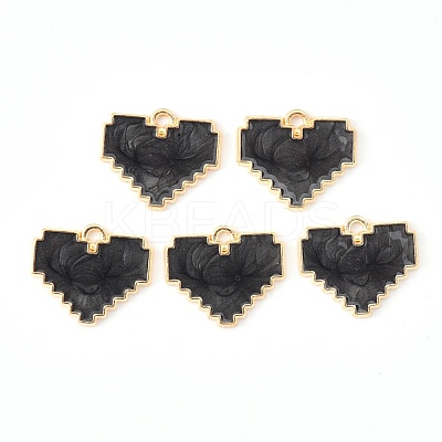 Light Gold Plated Alloy Enamel Pendants ENAM-R136-48D-1