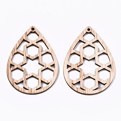Unfinished Hollow Wood Big Pendants WOOD-N006-118-1