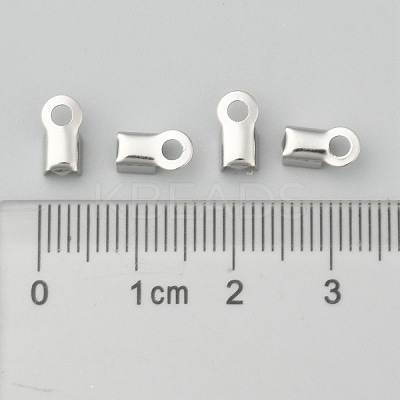Tarnish Resistant 304 Stainless Steel Fold Over Crimp Cord Ends X-STAS-M009-01A-1