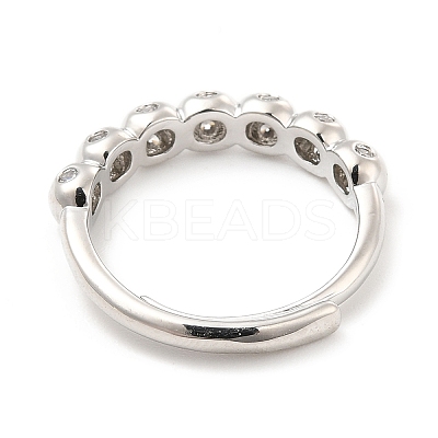 Rack Plating Brass Micro Pave Clear Cubic Zirconia Rings RJEW-E064-13P-1