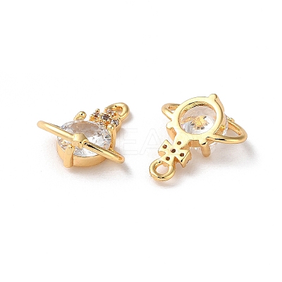Rack Plating Brass Cubic Zirconia Beads KK-M264-11G-1