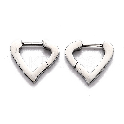 Tarnish Resistant 304 Stainless Steel Huggie Hoop Earrings STAS-J033-16P-1