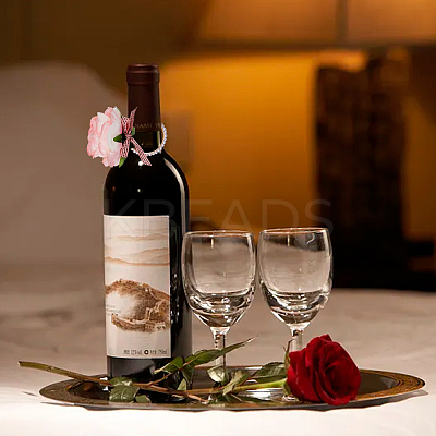 Artificial Rose Flower Cloth Napkin Rings AJEW-WH0314-75-1