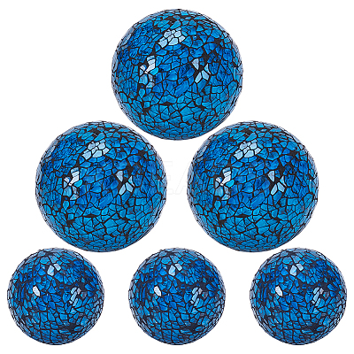 6Pcs 2 Styles Glass Mosaic Foam Ball Christmas Decorations AJEW-UN0002-83B-1