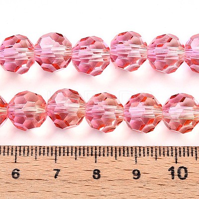 Baking Paint Transparent Glass Beads Strands DGLA-A035-T10mm-A01-1