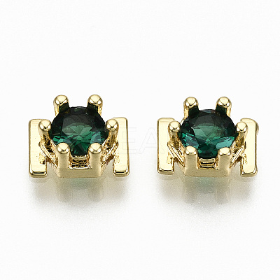 Brass Micro Pave Cubic Zirconia Cabochons KK-S061-48G-C-NR-1