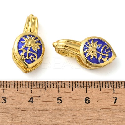 Rack Plating Brass Enamel Buddhist Pendants KK-P276-25G-03-1
