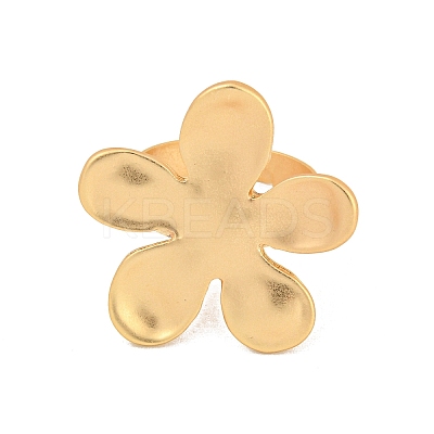 Matte Gold Alloy Adjustable Rings for Women LS-RJEW-K260-07B-1