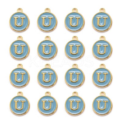 Golden Plated Alloy Enamel Charms X-ENAM-S118-04U-1