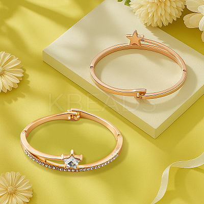 3Pcs 3 Colors Alloy Rhinestone Hinged Bangles for Women BJEW-HY0001-20-1
