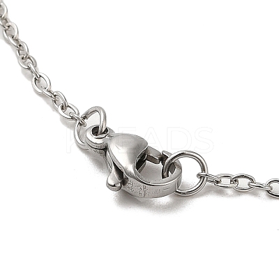 Non-Tarnish 201 Stainless Steel Pendnat Necklace with Cable Chains LS-NJEW-E102-01P-04-1