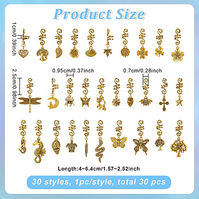 Alloy Hair Coil Cuffs Set FIND-BC0003-78-1