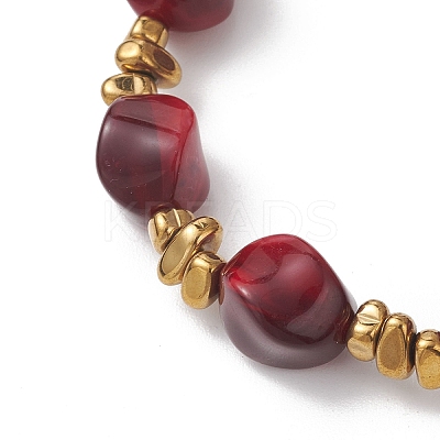 Acrylic Imitation Gemstone Beads Stretch Bracelets for Women BJEW-JB13273-1