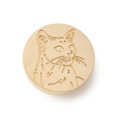 Golden Tone Wax Seal Brass Stamp Heads LS-AJEW-U008-03G-07-1