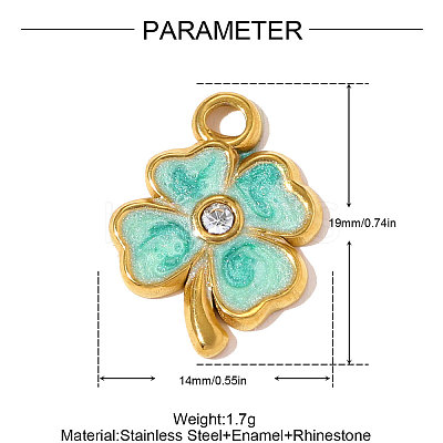304 Stainless Steel Enamel Pendants STAS-OY010-50G-1