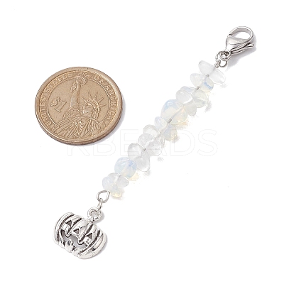 Halloween Pumpkin Alloy Pendant Decorations HJEW-JM02073-04-1