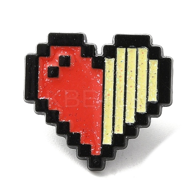 Zeld Pixel Heart Alloy Brooches LS-JEWB-I032-05EB-02-1