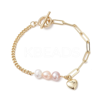 Brass Charm Bracelets BJEW-JB13362-1