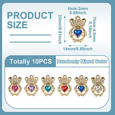 10Pcs UV Plating Alloy Pendants ALRI-TADJ0001-02-1
