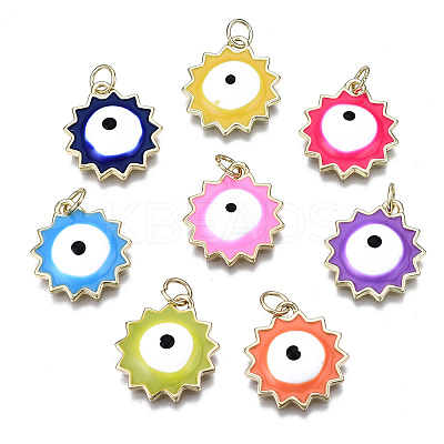 Brass Enamel Pendants KK-S362-016-NR-1