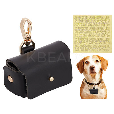 Imitation Leather Wedding Ring Storage Case with Alloy Clasps and PVC Stickers for Pet AJEW-FG0004-27B-1