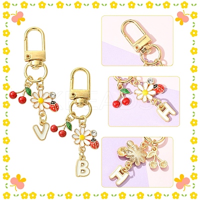 26Pcs Alloy Enamel Pendant Decorations HJEW-YW00176-1