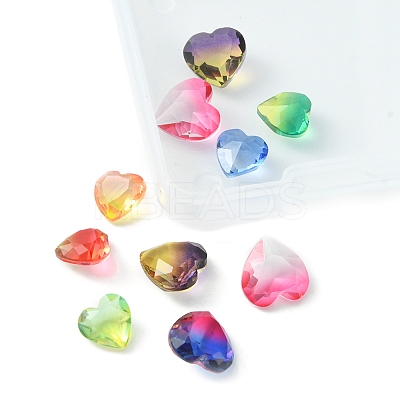 10Pcs 2 Style Faceted K9 Glass Rhinestone Cabochons GGLA-FS0001-02-1
