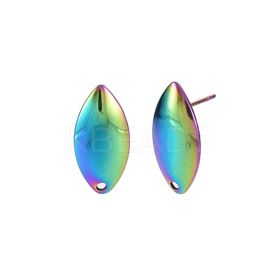 Rianbow Color 304 Stainless Steel Stud Earring Findings STAS-N098-021-1