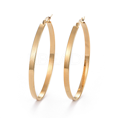 304 Stainless Steel Hoop Earrings EJEW-L232-003C-G-1