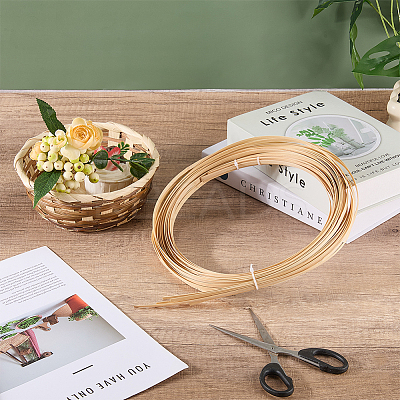Flat Natural Bamboo Wicker Strips DIY-WH0591-586-1