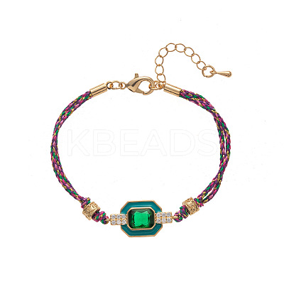 Brass Pave Cubic Zirconia Link Bracelets FS-WG0CA3D-07-1