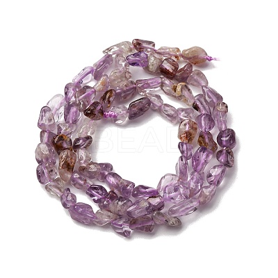 Natural Purple Phantom Quartz Purple Lodolite Quartz Beads Strands G-I389-A23-1