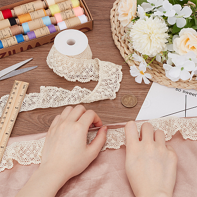 5 Yards Cotton Flower Lace Ribbon OCOR-FG0002-54-1