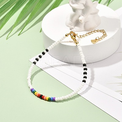 Glass Seed Beaded Bracelet for Girl Women BJEW-JB06883-01-1