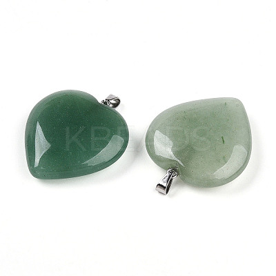 Natural Green Aventurine Pendants G-S364-006B-1