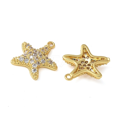 Brass Micro Pave Cubic Zirconia Pendants KK-C086-08G-1