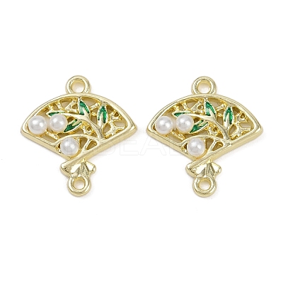 Alloy Green Enamel Fan Connector Charms FIND-M079-07A-G-1