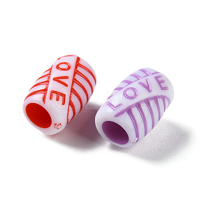 Valentine's Day Opaque Acrylic European Beads SACR-P031-14A-1