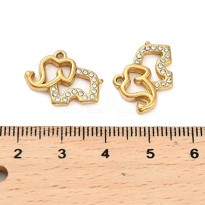 304 Stainless Steel Rhinestone Pendant STAS-U047-18G-1