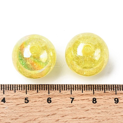 AB Color Transparent Crackle Round Acrylic Beads CACR-S006-07-1