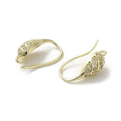 Brass Micro Pave Cubic Zirconia Earring Hooks KK-C048-13C-G-1